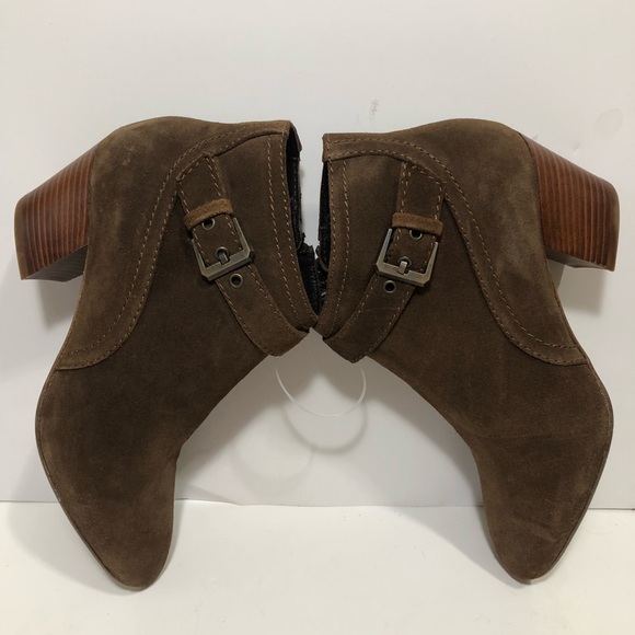 Aquatalia brown suede block heel boots size 7 - Picture 5 of 8